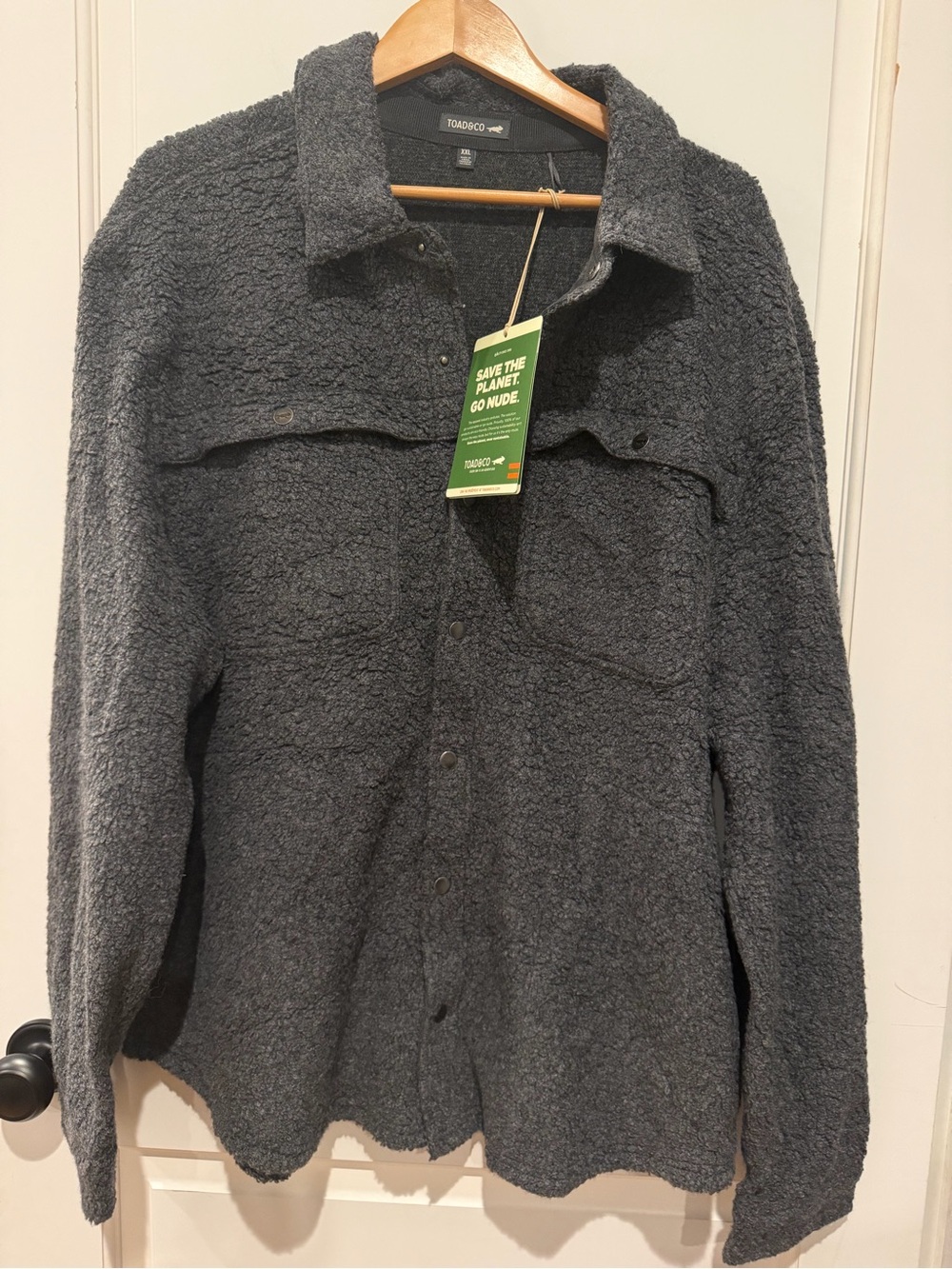 New Toad&Co Telluride Sherpa Shirt Jacket Men's XXL Grey Shacket